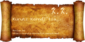 Kurutz Kornélia névjegykártya